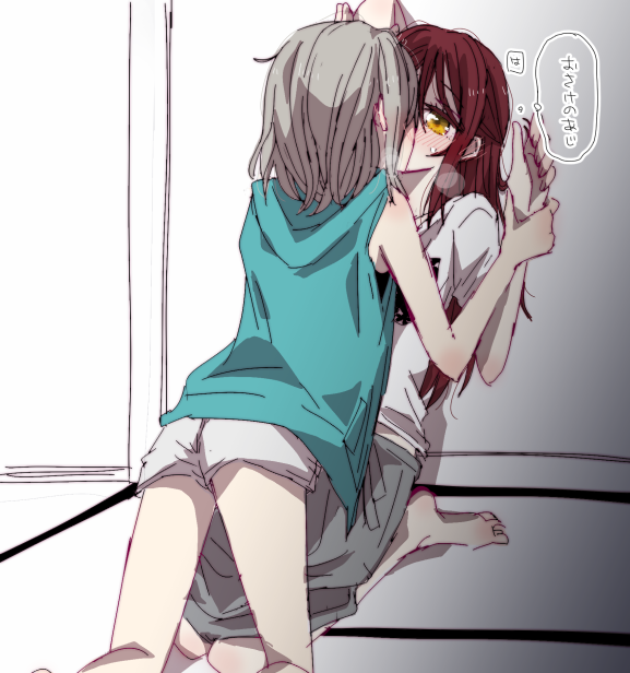 二次元动漫场景插画水墨人物情侣头像