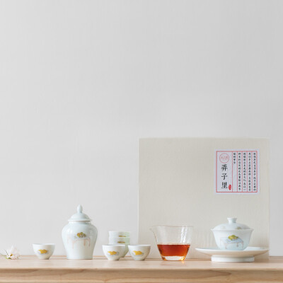 弄子里景德镇功夫茶具套装组合陶瓷整套茶杯盖碗茶叶罐家用礼盒装