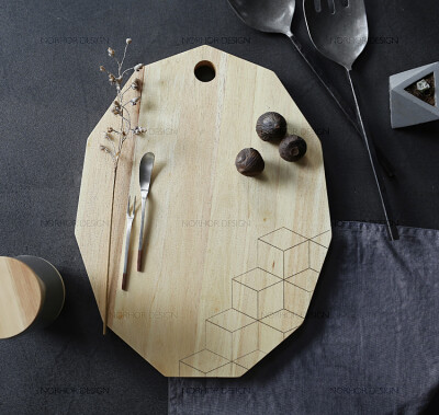 北欧表情泰国进口VIK现代陶艺陶瓷系列芒果实木砧板面包板