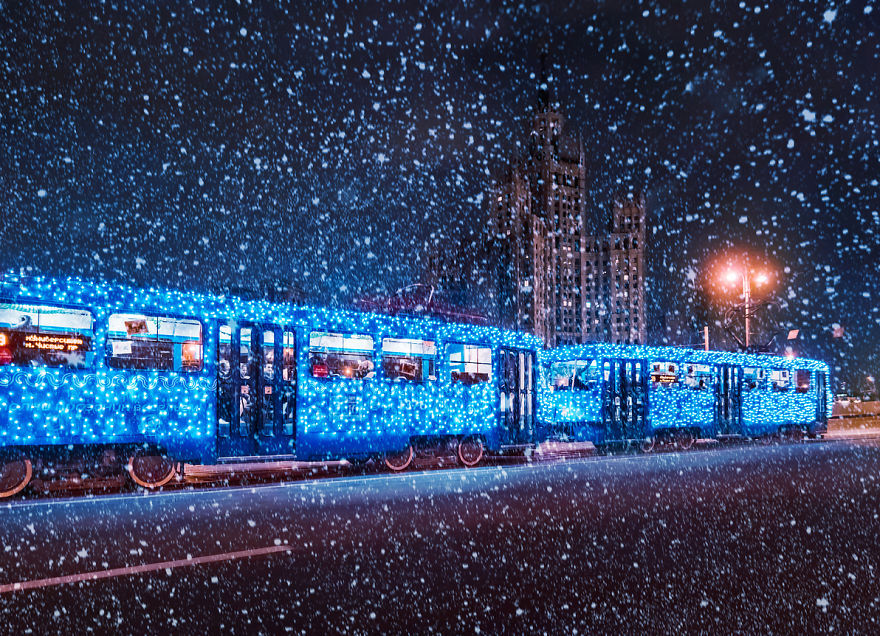 莫斯科圣诞夜 雪景 梦幻般的画面 圣诞快乐 Merry Christmas