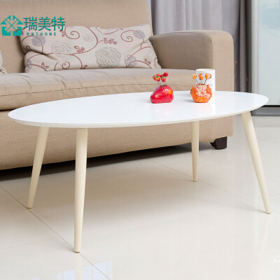 小户型椭圆形茶几现代简约咖啡桌实木脚创意小桌子小茶几边几角几