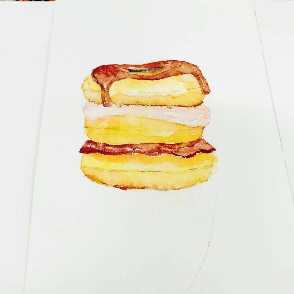 水彩小甜品 手绘水彩