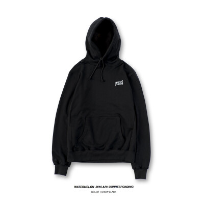 Watermelon 2016 A/W HOODIES 黑色 刺绣连帽套头卫衣