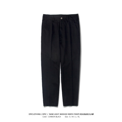 OPIC 16AW LIGHT-WASHED NINTH PANTS 轻水洗炭黑九分布裤