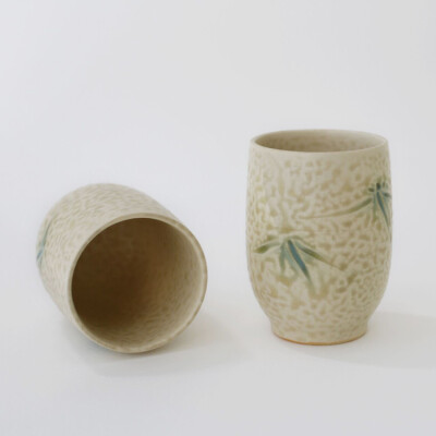 vintage日本中古店带回日式陶瓷磨砂质感水杯对杯杯子