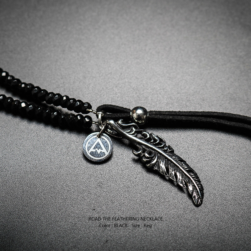 ROAD 2016 GOROADZ 羽毛鹿皮 goros 男款 钛钢黑胆 民族风项链
