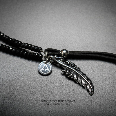 ROAD 2016 GOROADZ 羽毛鹿皮 goros 男款 钛钢黑胆 民族风项链
