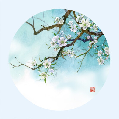 《花间集》
插画师鹿荷的清新写意水彩插画