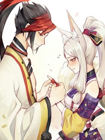 【阴阳师】源博雅×白狼 我好像发现了新cp的大门❤_(:зゝ∠)_