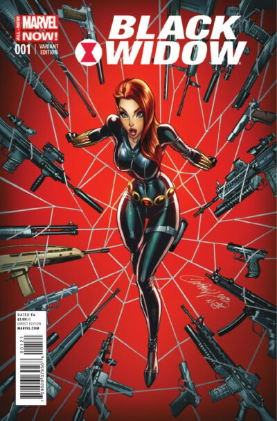 Black Widow variant cover by J. Scott Campbell