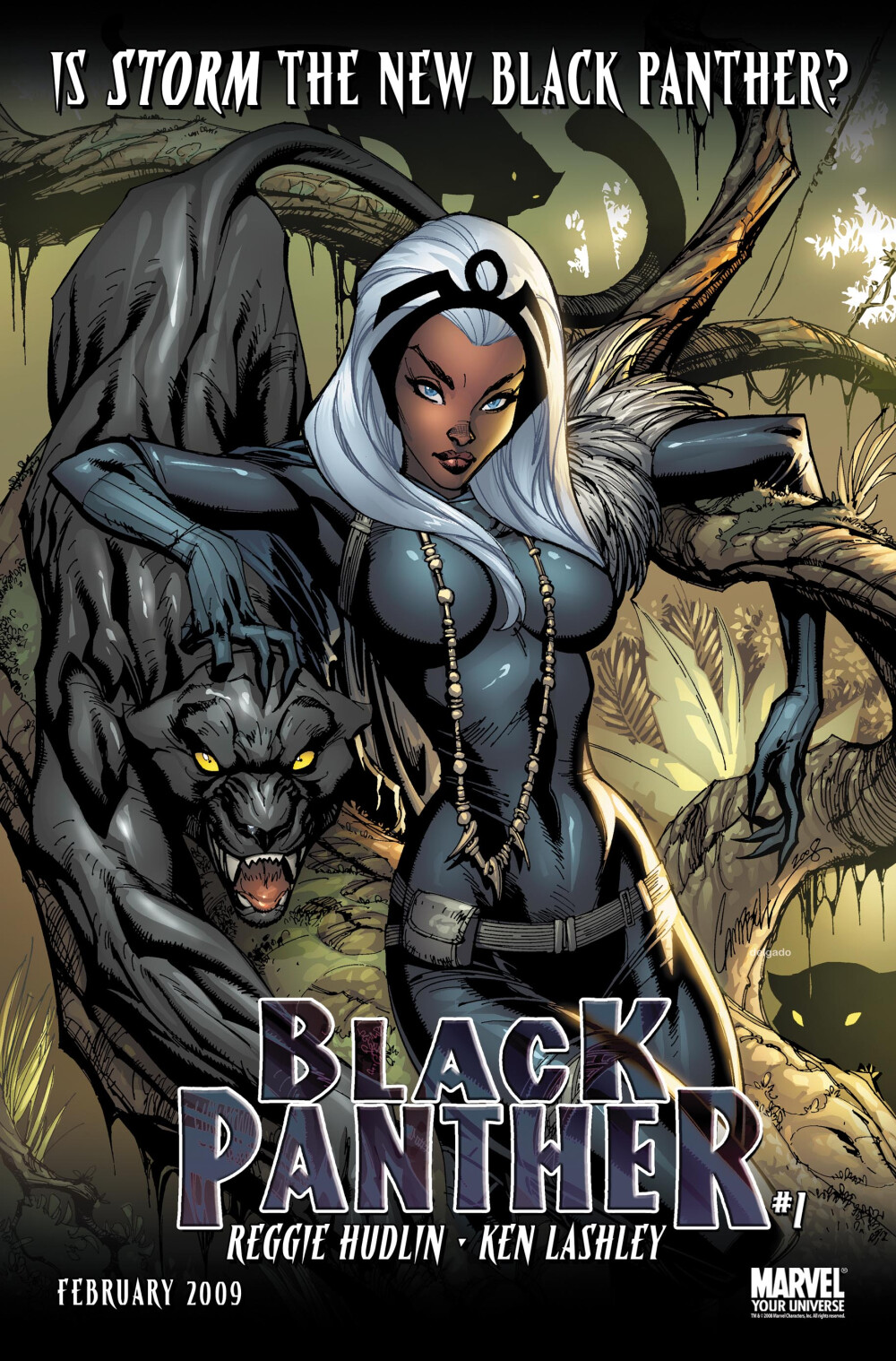 Black Panther variant cover by J. Scott Campbell