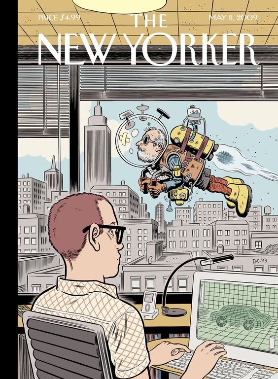 The New Yorker - Monday, May 11, 2009 - « The Innovators Issue » - Cover “Leading the Way” by Dan Clowes 