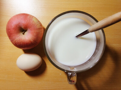 milk apple and egg