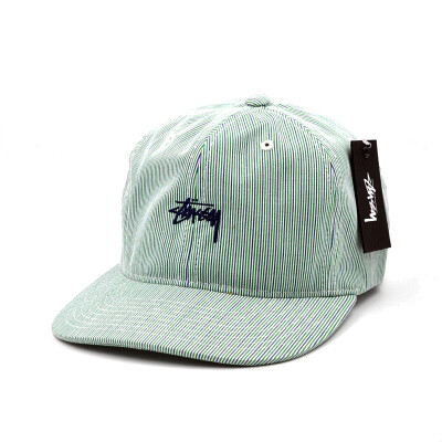 STUSSY STOCK 小 LOGO 条纹 棒球帽