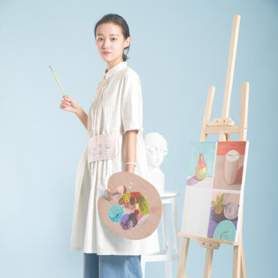 三分音符静物系列可拆口袋刺绣花椰菜数码印花中袖衬衣连衣裙