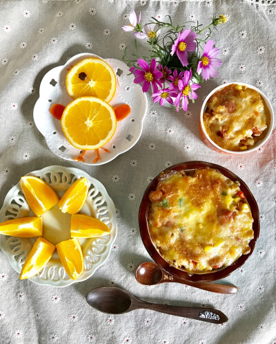 ☝️每天制定一个小目标：比方说，吃一顿好的早餐。 My favorite baked rice.