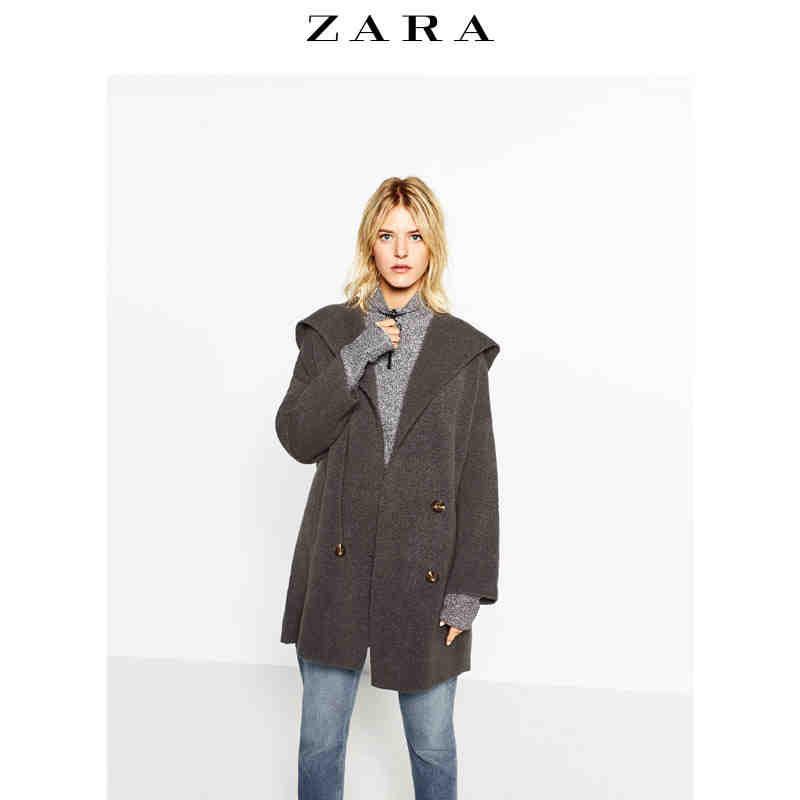 ：ZARA 女装 双排扣连帽夹克 06873144802-tmall.com天猫