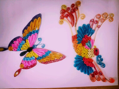 做这幅画的时候，有一种感觉，为什么这幅画，要把蝴蝶和凤凰放在一起，我们总是要把美得东西放在一起，美，永远是我们的向往。