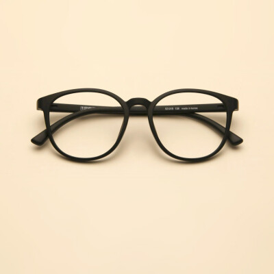 超轻tr90眼镜框可配近视镜架眼睛 复古圆形磨砂黑潮人男女款大脸