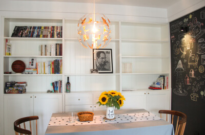 最爱的餐边书柜，开放式、白色，清新淡雅……