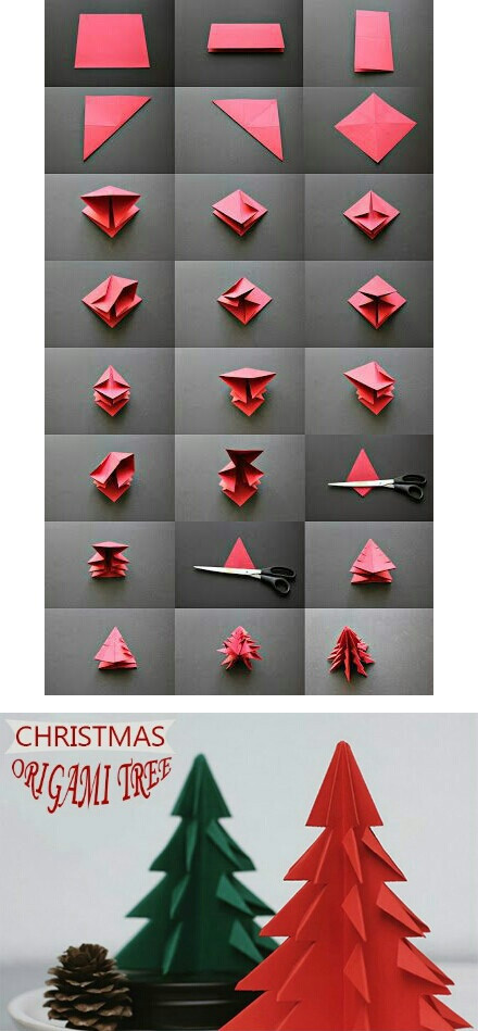 手工～折纸圣诞树