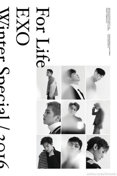 EXO 2016年冬季特别专辑《#For Life#》
全曲音源12月19日0点（韩国时间）公开
ForLife 电影般的MV引起强烈期待，EXO冬专主打曲《For Life》的MV将由电影导演金成浩执导，表现出充满戏剧化以及尤如短篇电影般精彩的内…