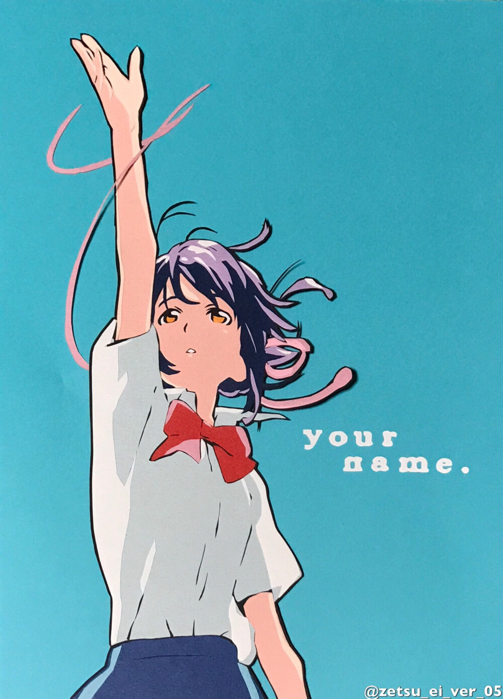 your name. 〜キミにとどきますように〜
新パンフレット買ってきました！…なんかさりげなく凄い事書かれてて思わず声あげてしまうところやニヤニヤしてしまうとこが多々ありましたね。アンケートも必見なのでおすすめです。公式ビジュアルファンブックも第2弾出してもらえませんか…。
「君の名は。」題材の切り絵もそろそろくどいんじゃ…とか言われそうですが、三葉酸タキニウムが尽きるまでは…(尽きたら尽きたでここや劇場で補充して)もう暫く頑張ります。公式で大人三葉さんと瀧くん描かれるまでは頑張るんや…。
P站：絶影
id=60322513