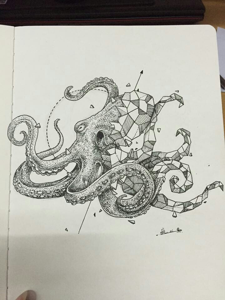 黑白插画~丨via _小鱼贰_