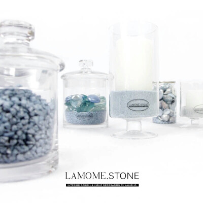 LAMOME SOTNE彩色装饰 蓝色海洋贝壳玻璃石头 
