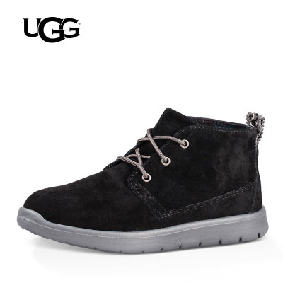 UGG 2016年秋季儿童单鞋牛皮翻毛皮编织单鞋 1014363K