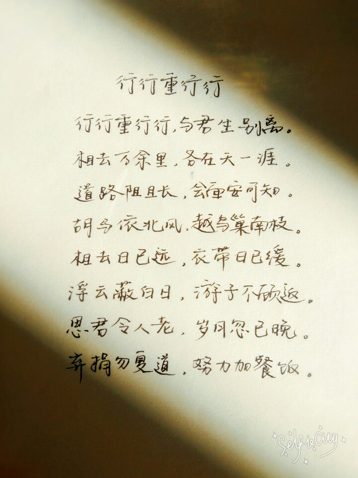 行行重行行 手写原创 by叶骼