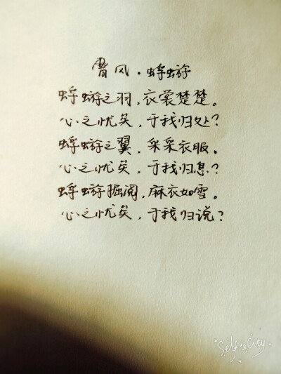 曹风·蜉蝣 手写原创 by叶骼