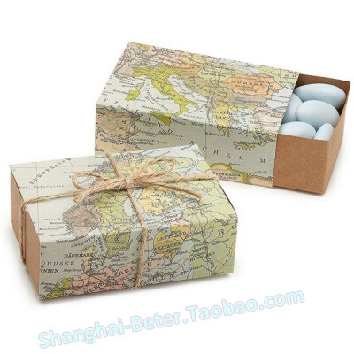 Th031 12pcs snow yarn bags candy box european retro moon wine map of valentine's day party candy box