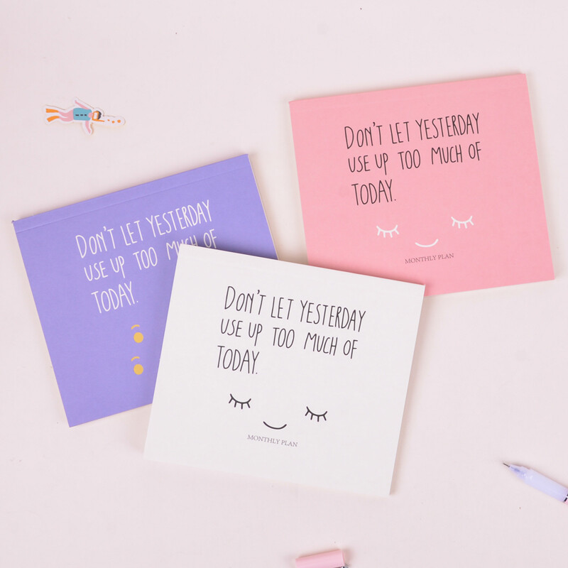 韩国可爱创意笑脸工作效率手册手帐计划本 笔记本子月计划日计划