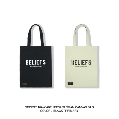 ODDEST 16AW SLOGAN CANVAS BAG 原创贴布口袋 单肩手提袋 帆布袋