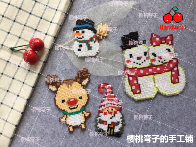 雪人，麋鹿，圣诞老公公拼豆 taobao:樱桃弯子手工铺 WX:CherryHandwork