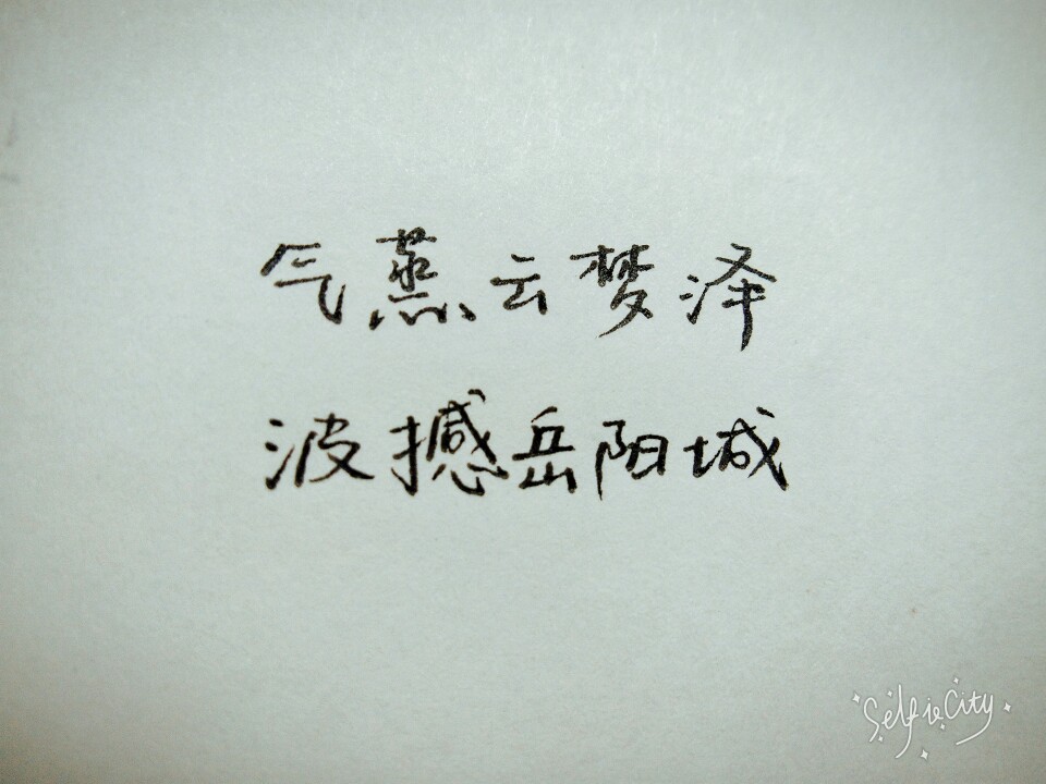 气蒸云梦泽，波撼岳阳城。 手写原创 by叶骼