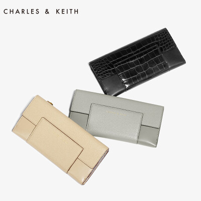 CHARLES&amp;KEITH 长款钱包 CK610770215 女式经典双面开阖票夹