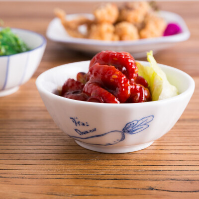 4英寸日式餐厅餐具陶瓷小菜碗迷你碗甜品碗冰淇淋碗调味碗火锅碗