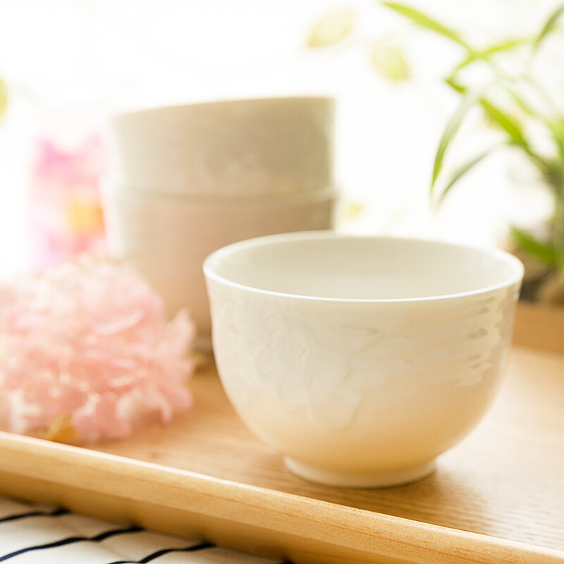 日本进口纯色茶杯 陶瓷杯子茶具 和风素雅白色饮茶杯小杯