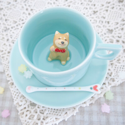 三浅陶瓷|原创 秋田犬 咖啡杯 忠犬 创意生日礼物设计杯子