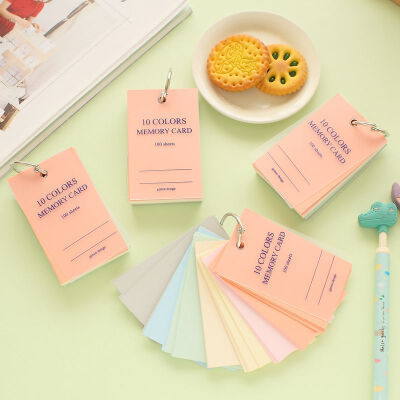 韩国版创意糖果色简约环扣式活页便签本便携式小本子随身单词卡片