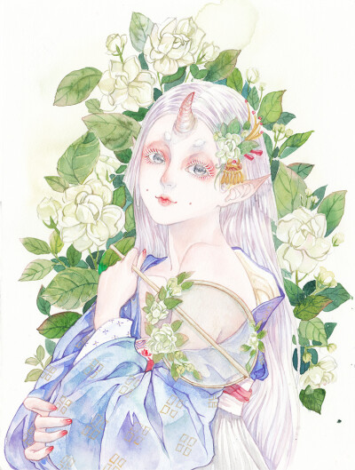 【古风美人】 有佳人般般入画
【作者】大花huamama
【茉莉花精——素馨】