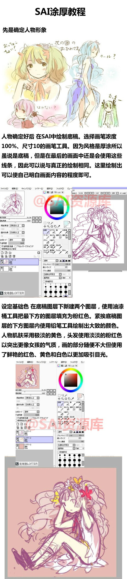 #SAI资源库# SAI动漫涂厚绘画参考，非常详细的分析及讲解，自己借鉴，转需~