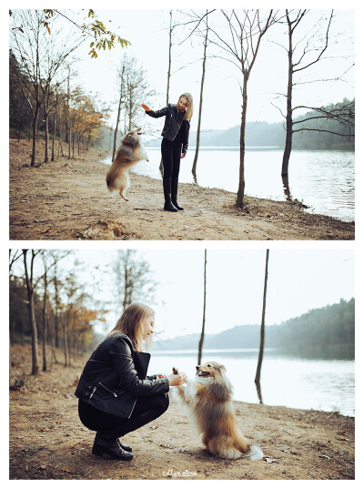 Eugenia said: "Fai is my soulmate."
photographer:me
model:Eugenia&Fai（dog）
make up:yoyo