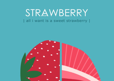 一组水果海报－草莓