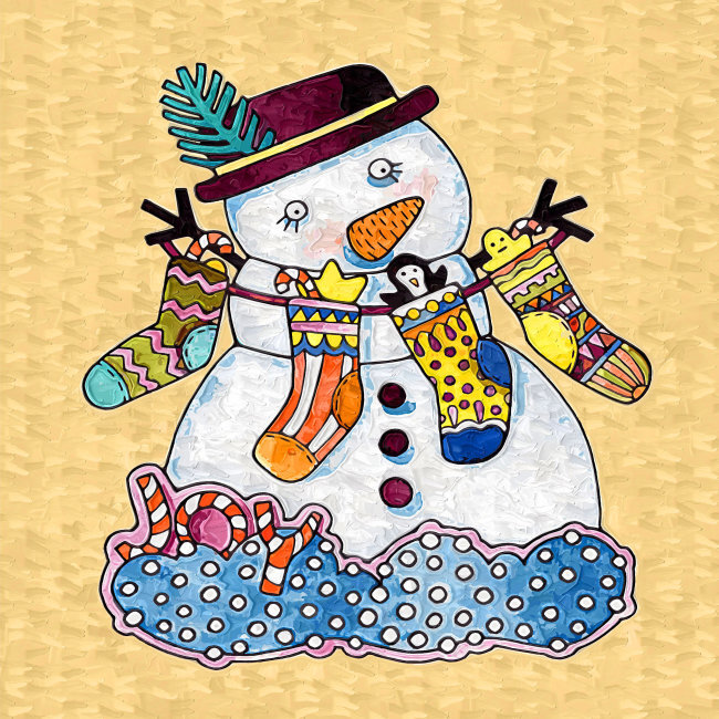 圣诞装饰画——雪人