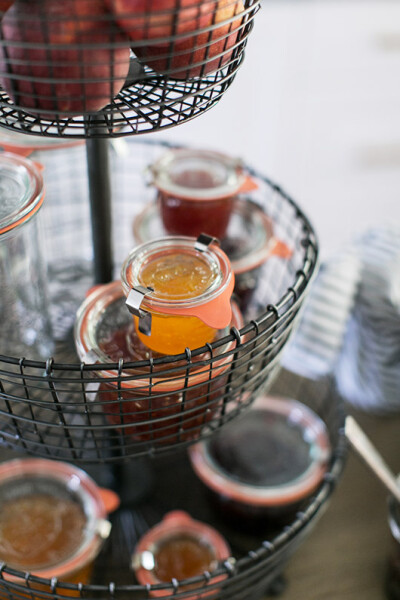 homemade jam in weck jars in Crate & Barrel fruit stand / sfgirlbybay