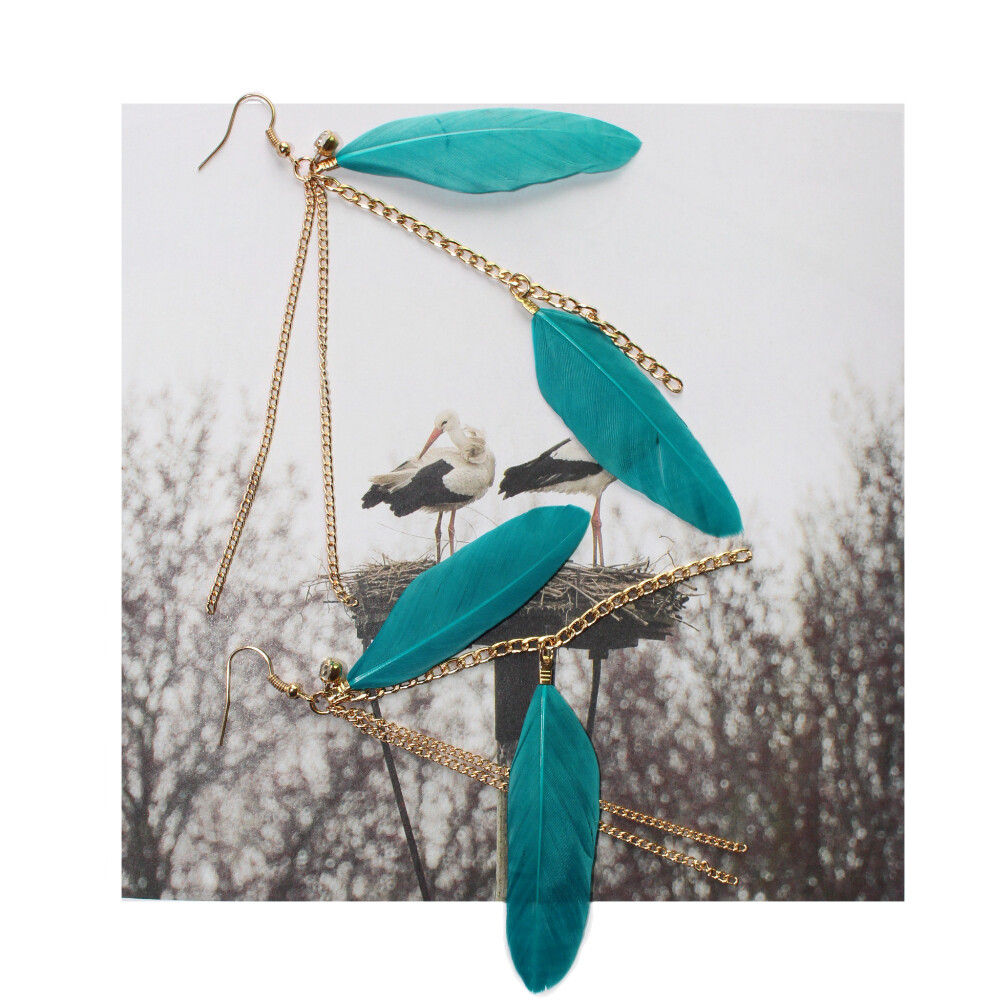 [Socry Studio]游园惊梦古典丝绒墨绿羽毛流苏耳环