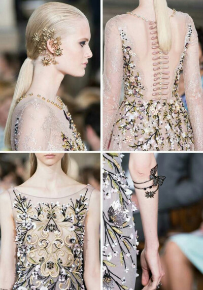 Detail｜Georges Hobeika 2016秋冬高级定制秀场上的细节之美。
时尚街拍 秀场 模特 时尚博主 婚纱婚礼 新娘造型 礼服